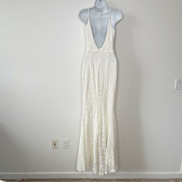 NEW Lulu's Ephemeral Allure Ivory Lace Maxi Wedding Bridal Dress Size Small - Picture 5 of 11